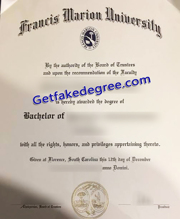Francis Marion University diploma, Francis Marion University degree