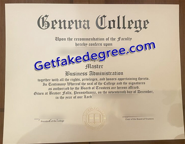 Geneva College degree, Geneva College diploma