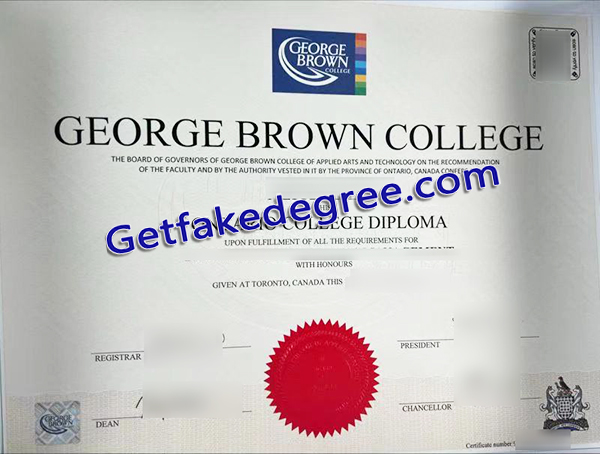 GBC diploma, George Brown College certificate