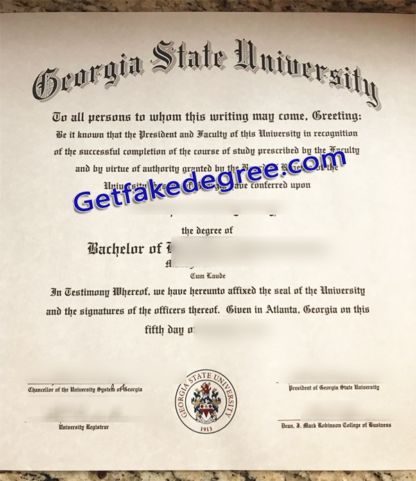 Georgia State University degree, Georgia State University diploma