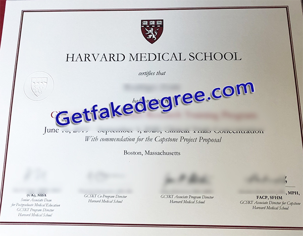 Harvard University degree, Harvard Medical School diploma