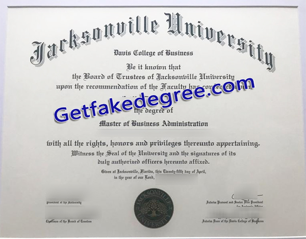 Jacksonville University degree, Jacksonville University certificate