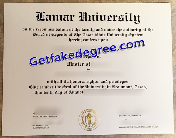 Lamar University degree, Lamar University certificate