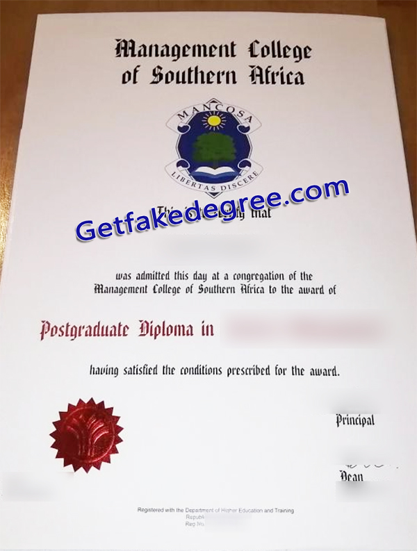 Management College of Southern Africa degree, MANCOSA diploma