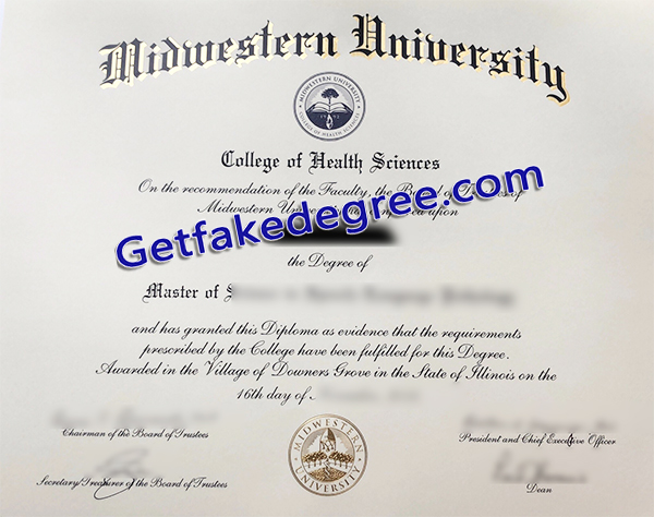 Midwestern University diploma, Midwestern University degree