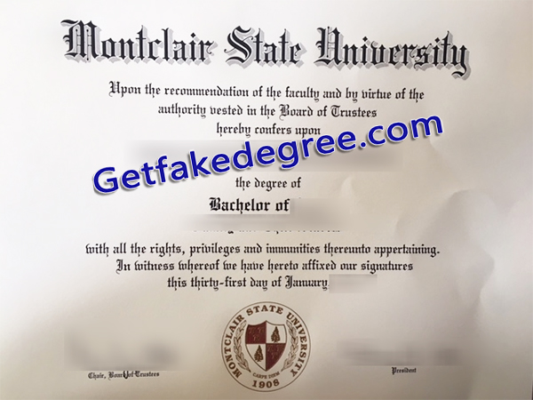 Montclair State University diploma, Montclair State University degree