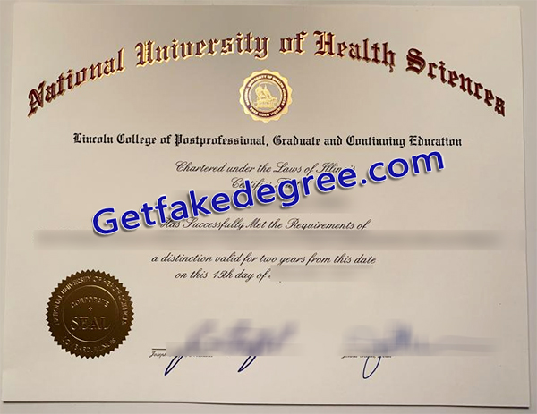 National University of Health Sciences degree, NUHS diploma
