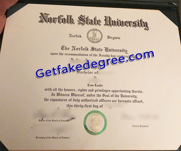 Norfolk State University diploma, NSU degree