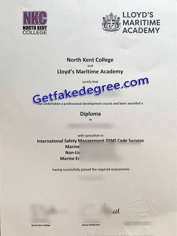 North Kent College diploma, North Kent College degree