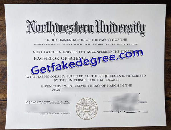 Northwestern University degree, Northwestern University diploma