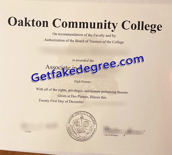 Oakton Community College diploma, Oakton College degree