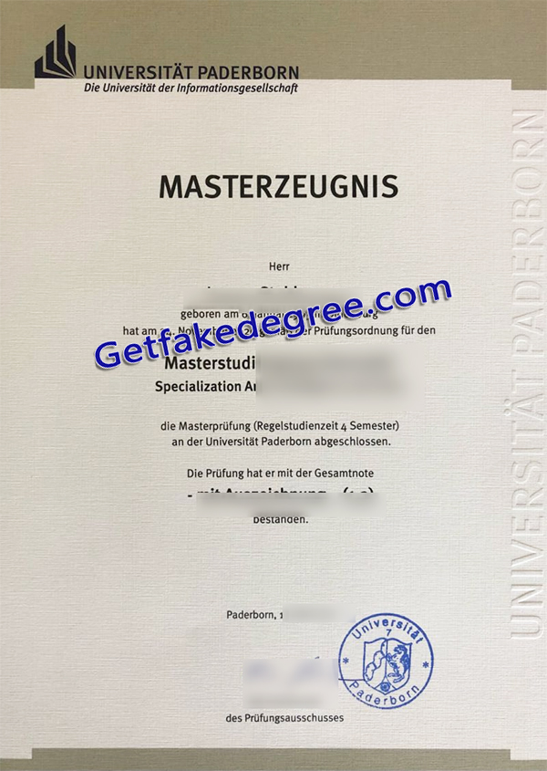 Paderborn University diploma, Universität Paderborn degree