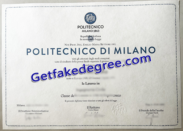 Politecnico di Milano degree, Politecnico di Milano diploma