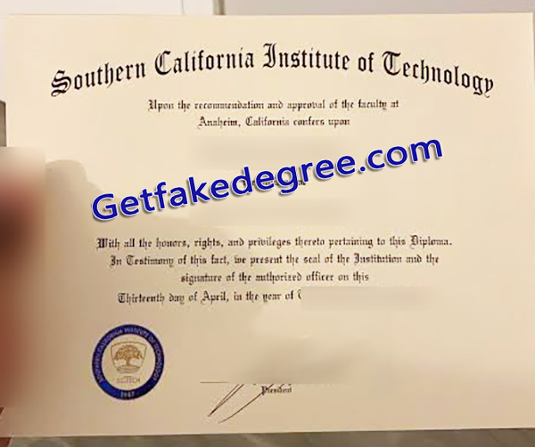 Southern California Institute of Technology degree, SCIT diploma