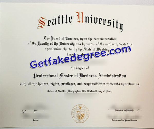 Seattle University degree, Seattle University certificate