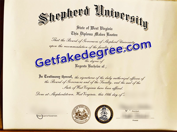 Shepherd University diploma, Shepherd University certificate