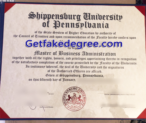 Shippensburg University diploma, Shippensburg University degree
