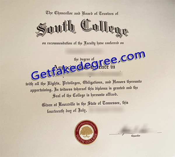 South College diploma, South College certificate