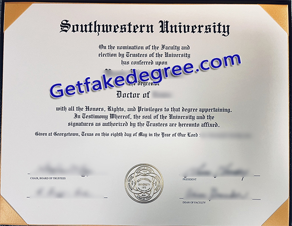 Southwestern University diploma, Southwestern University degree