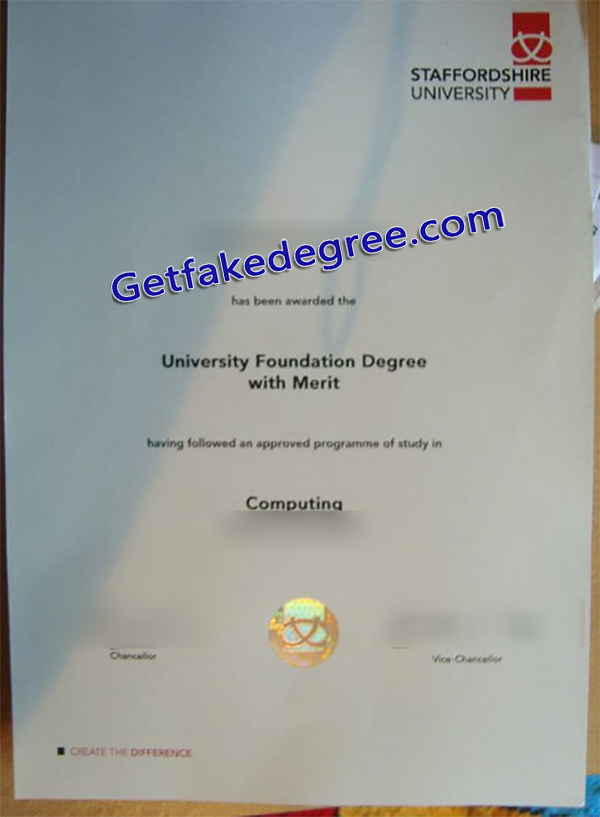 Staffordshire University diploma, Staffordshire University certificate
