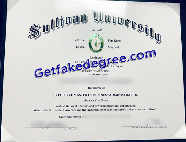 Sullivan University diploma, Sullivan University certificate