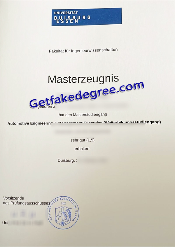 Universität Duisburg-Essen diploma, University of Duisburg-Essen degree