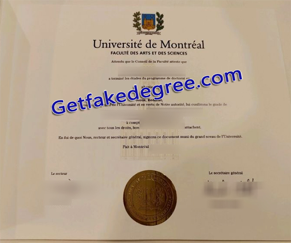 Université de Montréal diploma, Université de Montréal degree