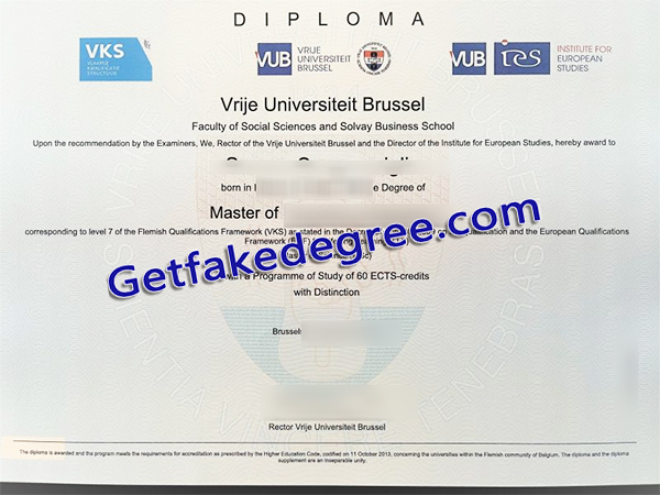 Vrije Universiteit Brussel diploma, VUB fake degree