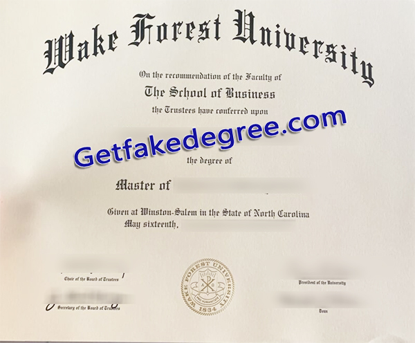 Wake Forest University degree, WFU certificate