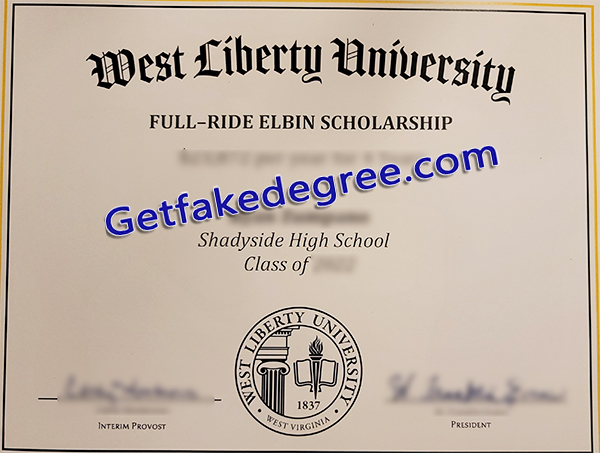 West Liberty University diploma, WLU certificate