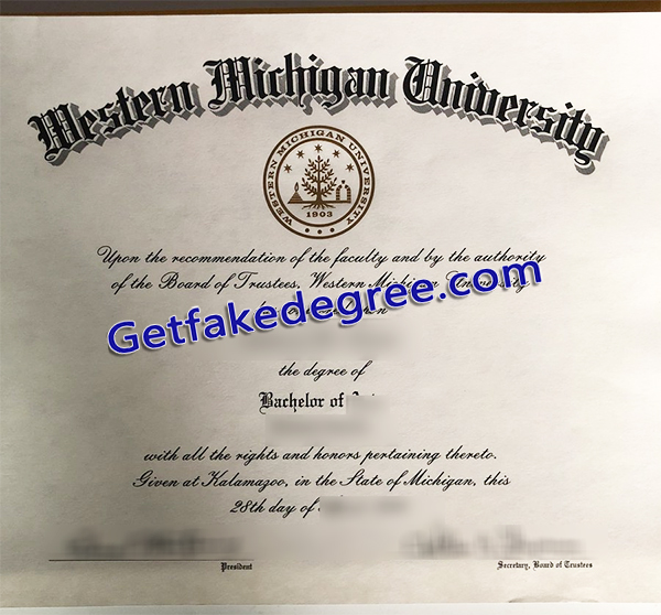Western Michigan University diploma, Western Michigan certificate