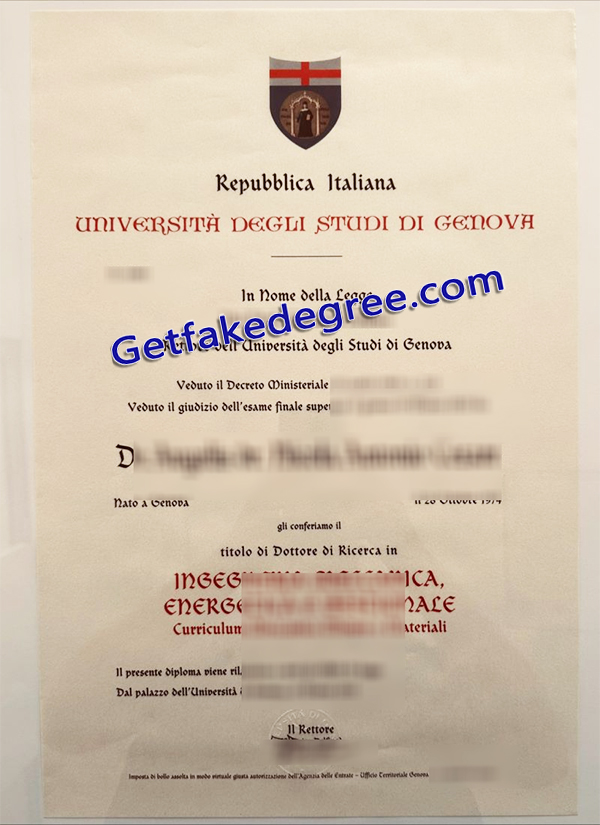 University of Genoa diploma, University of Genoa degree