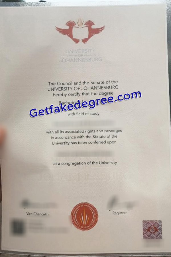 University of Johannesburg degree, University of Johannesburg diploma