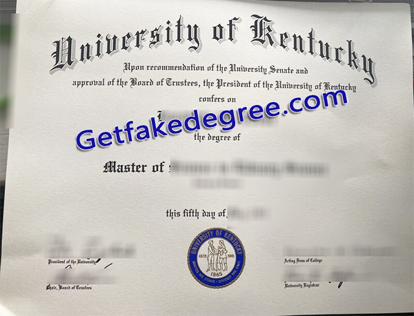 University of Kentucky degree, University of Kentucky certificate