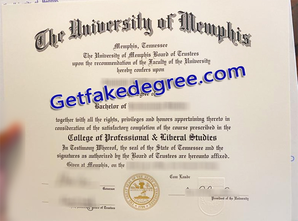 University of Memphis diploma, University of Memphis degree
