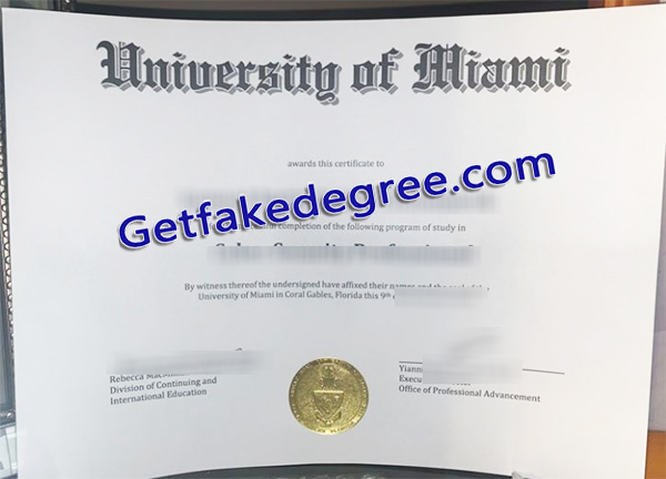 University of Miami diploma, University of Miami degree
