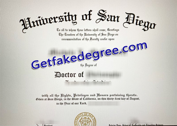 University of San Diego diploma, USD degree