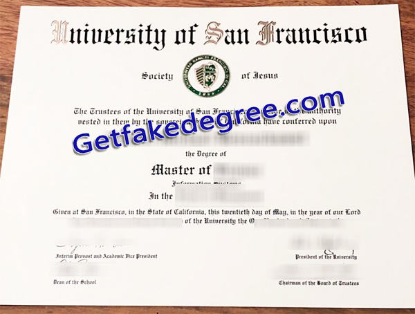 University of San Francisco diploma, USF degree