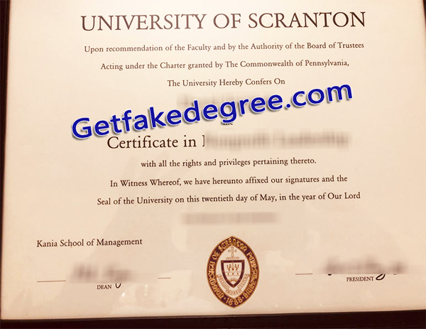 University of Scranton diploma, University of Scranton degree