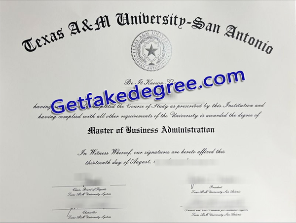 A&M-San Antonio diploma, Texas A&M University degree
