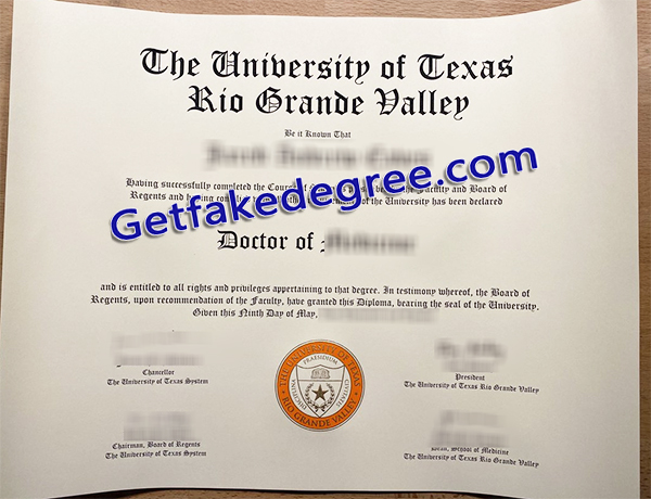 UTRGV diploma, University of Texas at Rio Grande Valley degree
