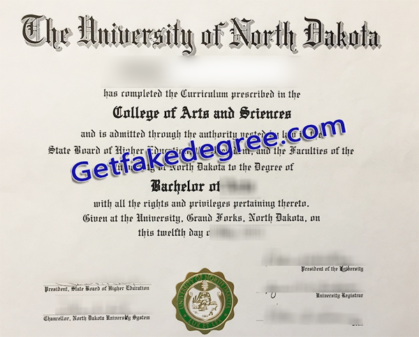 University of North Dakota diploma, University of North Dakota degree