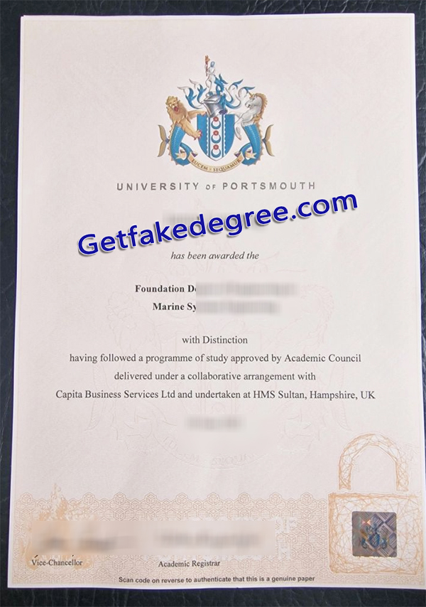 University of Portsmouth degree, University of Portsmouth diploma