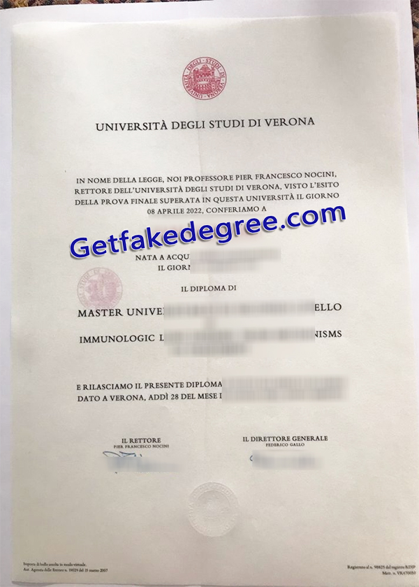 University of Verona degree, University of Verona diploma