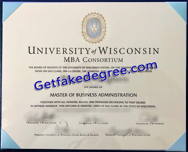 University of Wisconsin degree, UW MBA Consortium diploma