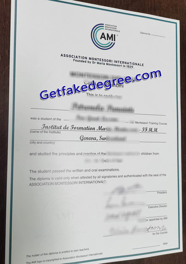 Association Montessori Internationale diploma, AMI certificate