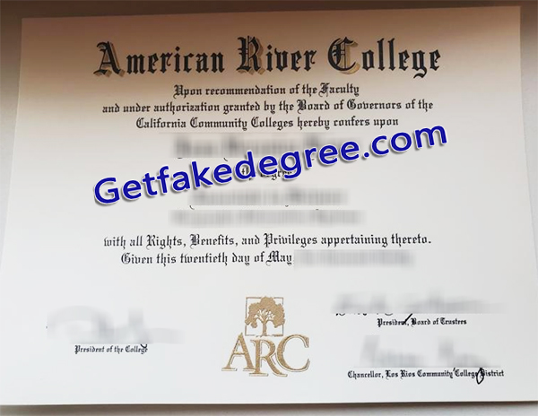 American River College diploma, ARC degree