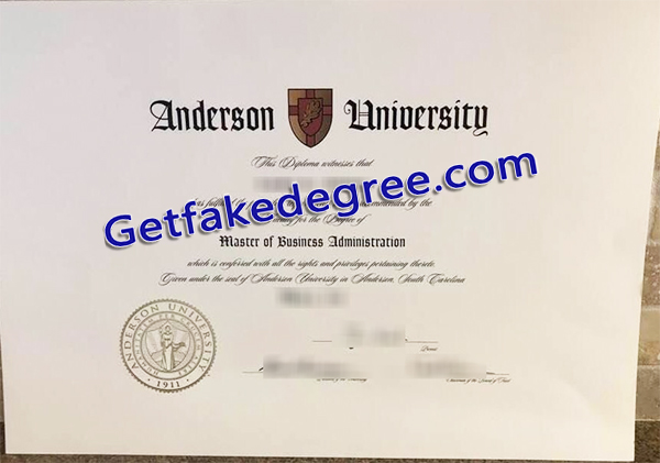 Anderson University diploma, Anderson University degree