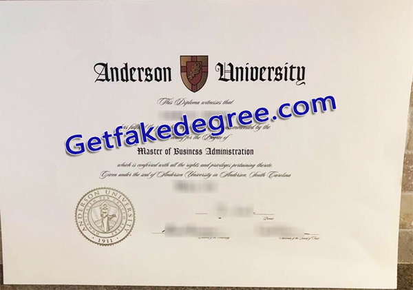 Anderson University diploma, Anderson University degree