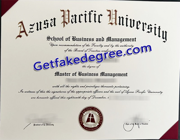 Azusa Pacific University degree, APU diploma